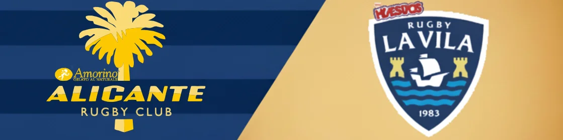 Escudos del Alicante Rugby Club y del Club de Rugby La Vila