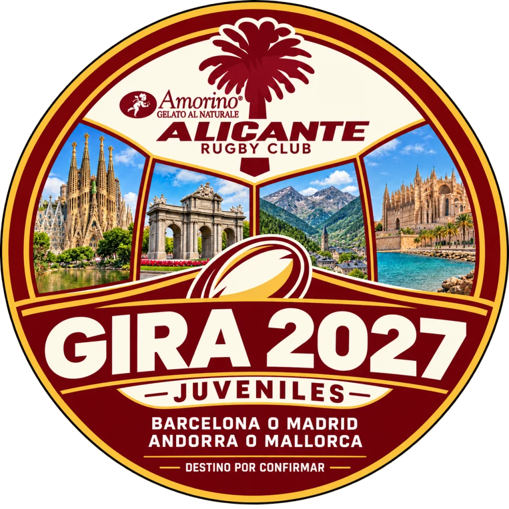 Logo de la Gira Juvenil 2027 del Amorino Alicante Rugby Club